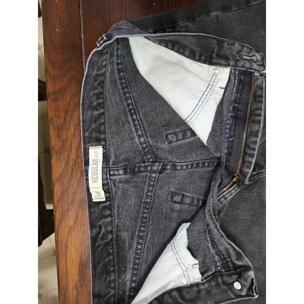 Vintage Lee Mens 2005908 Washed Black Rigid Denim Jeans 33x32 Y2K 2006 Mexico - Picture 7 of 16